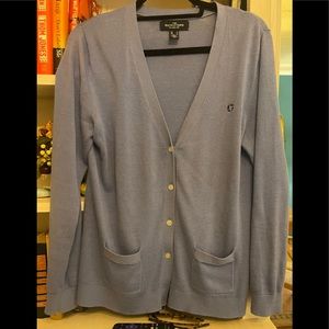 Chase Lands End Long Sleeved Blue Cardigan -sz M